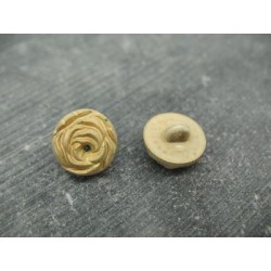Bouton rose vieil or beige 13mm