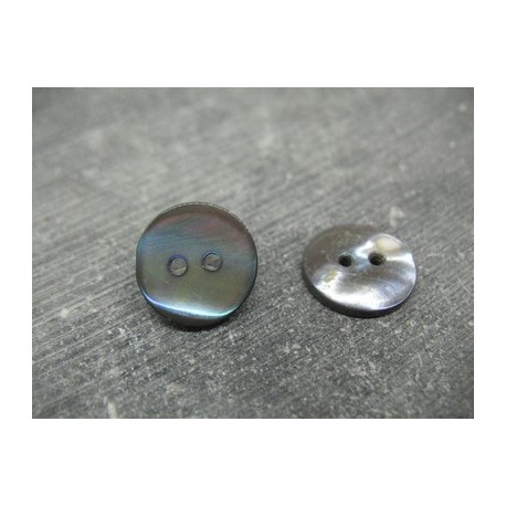 Bouton nacre ancienne grise 15mm