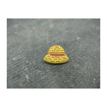 Bouton bob jaune fuschia 15mm