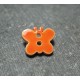 Bouton papillon orange 15 mm b8