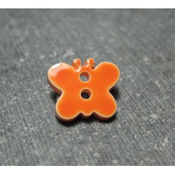 Bouton papillon orange 15mm 