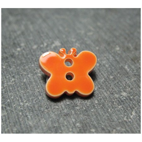 Bouton papillon orange 15 mm b8