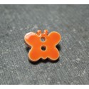 Bouton papillon orange 15mm 