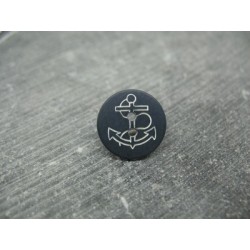 Bouton ancre marine blanc 15mm