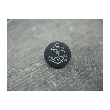 Bouton ancre marine blanc 15mm