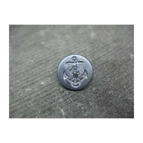 Bouton ancre bleu 15 mm