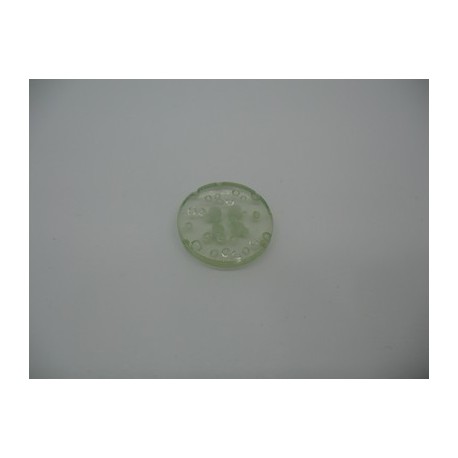 Bouton cratère translucide  7  écru 18mm