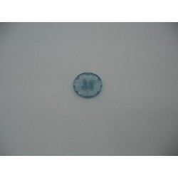 Bouton cratère translucide  9  turquoise 13mm