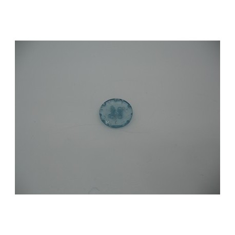 Bouton cratère translucide  9  turquoise 13mm