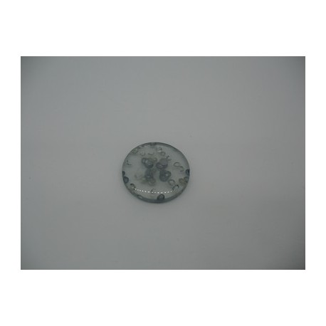 Bouton cratère translucide  11   azur 18mm