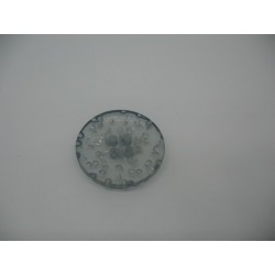 Bouton cratère translucide  12  azur 23mm