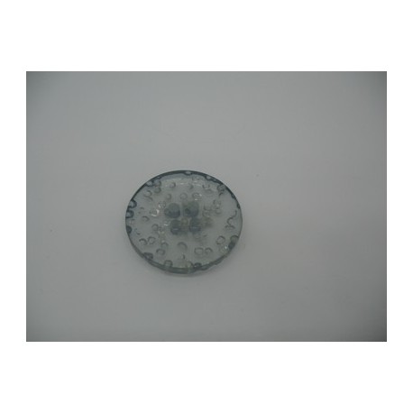 Bouton cratère translucide  12  azur 23mm