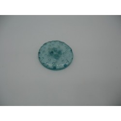 Bouton cratère translucide  13  vert d'eau 23mm