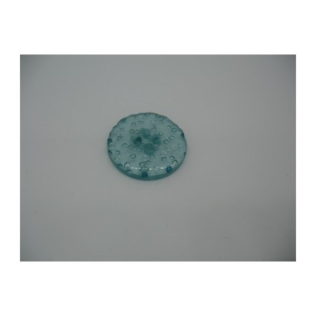 Bouton cratère translucide  13  vert d'eau 23mm