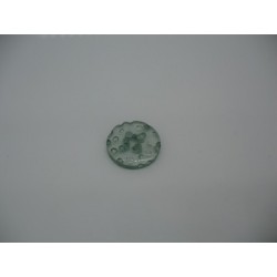 Bouton cratère translucide  14  vert d'eau 15mm