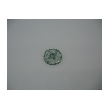 Bouton cratère translucide  14  vert d'eau 15mm