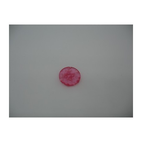 Bouton cratère translucide  15  rosé 13mm