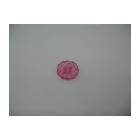 Bouton cratère translucide  16  rosé clair 13mm