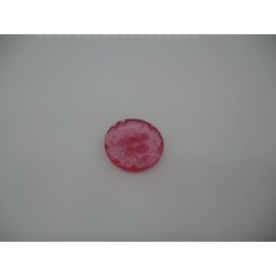 Bouton cratère translucide  17  rosé clair 15mm