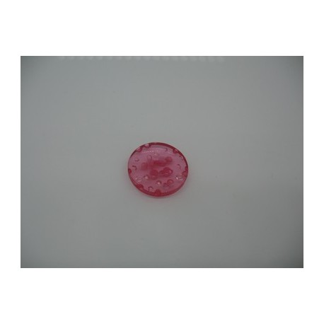 Bouton cratère translucide  17  rosé clair 15mm