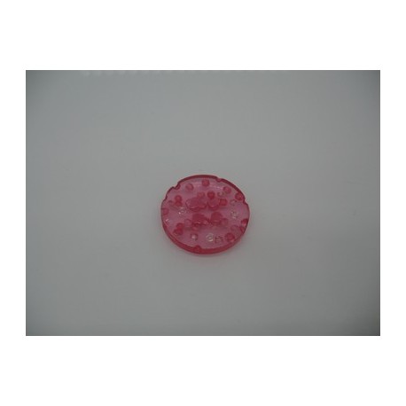 Bouton cratère translucide  18  rosé clair 18mm