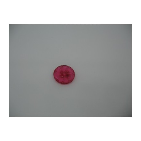 Bouton cratère translucide  19  fuschia 13mm