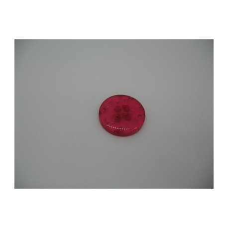 Bouton cratère translucide  20  fuschia 18mm