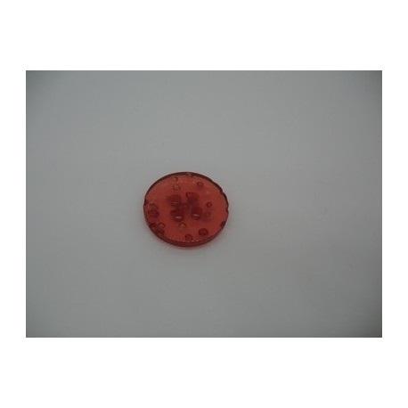 Bouton cratère translucide  21  rouge 18mm