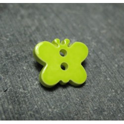 Bouton papillon vert anis 15 mm b8