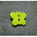 Bouton papillon vert anis 15 mm b8