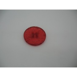Bouton cratère translucide  22  rouge 23mm