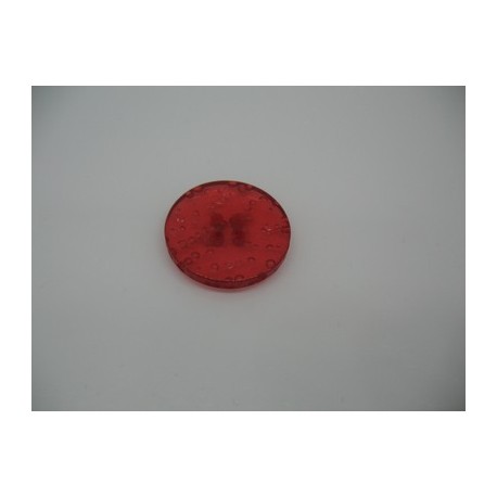 Bouton cratère translucide  22  rouge 23mm