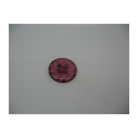 Bouton cratère translucide  24  violet 18mm