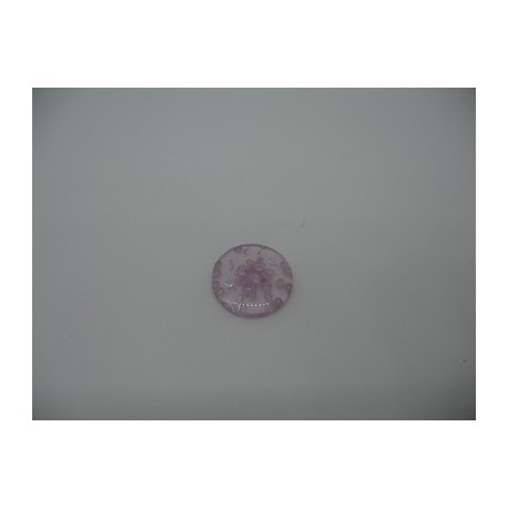 Bouton cratère translucide  25  lavande 13mm