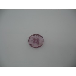 Bouton cratère translucide  26  lavande 15mm