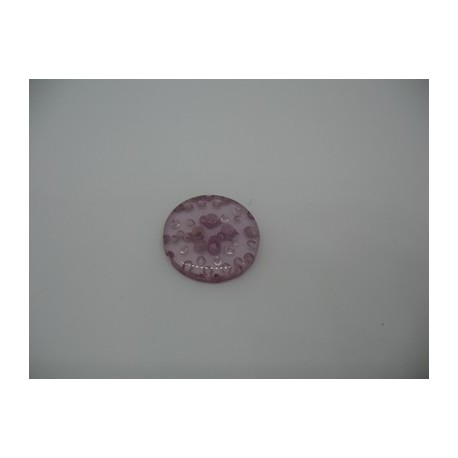 Bouton cratère translucide  27  lavande 18mm
