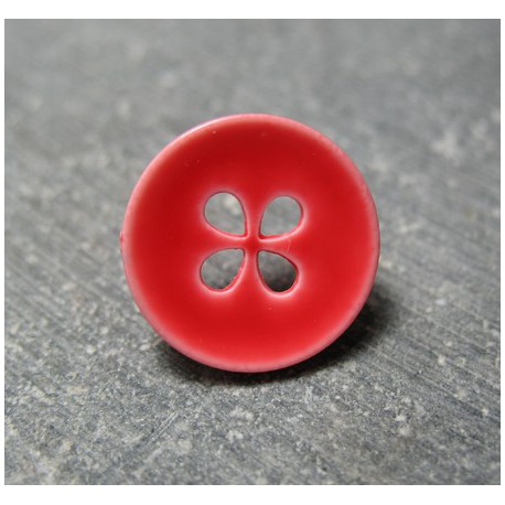 Bouton rouge 4t trèfle 15 mm b55