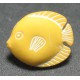 Bouton poisson discus jaune 13mm 