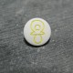 Bouton tétine blanc jaune 12mm