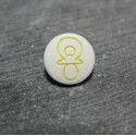 Bouton tétine blanc jaune 12 mm b6
