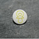 Bouton tétine blanc jaune 12mm