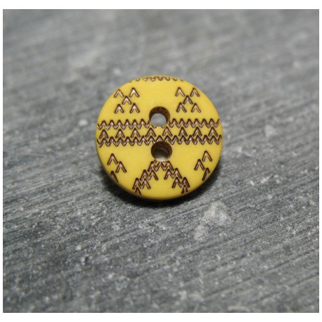 Bouton apache jaune noir 15 mm b57