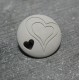 Bouton coeur gris 18mm 