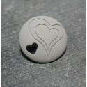 Bouton coeur gris 18mm 