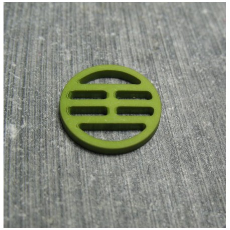 Bouton plaque verte 15 mm b72