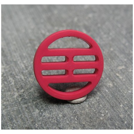 Bouton plaque fuschia 15 mm b72