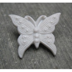 Bouton papillon gris 25 mm b72