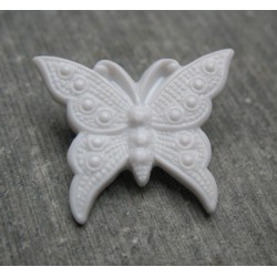 Bouton papillon gris 25mm 