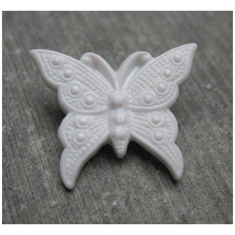 Bouton papillon gris 25mm 