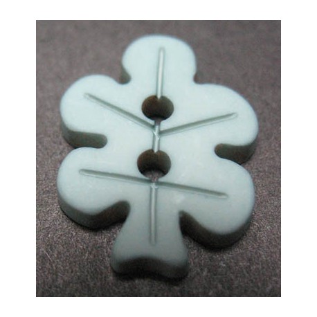 Bouton feuille gris bleu 18 mm b33